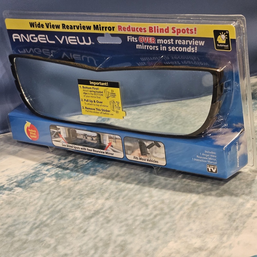 Angel View Wide Angle Rearview Mirror As Seen On TV Fits Most Cars New Sealed